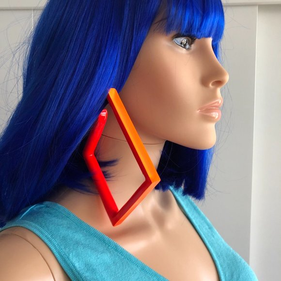 Jeremy Scott Jewelry - Neon square Clip earrings